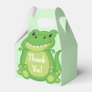 T-Rex Dinosaur Baby Shower Green Favor Box