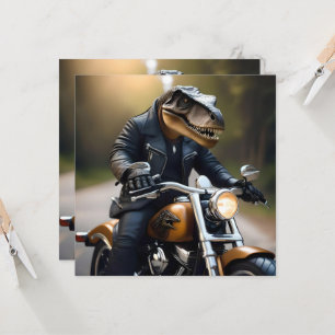 T-Rex Dinosaur Bikie On A Motorbike, Invitation