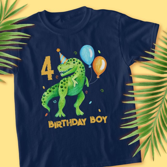 T rex Dinosaur Birthday Boy For Kids T-Shirt (Happy T rex Dinosaur Birthday Boy T-Shirt)