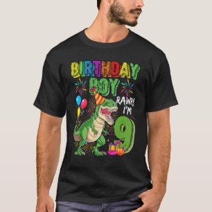 T Rex Dinosaur Birthday Boy Rawr Im 9 Year Old 9th T-Shirt