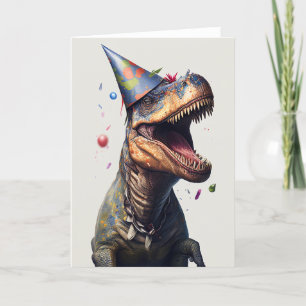 T-Rex Dinosaur Birthday Greeting Card