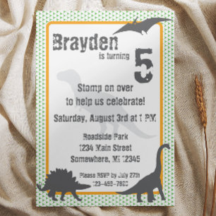T-Rex Dinosaur Birthday Invitation