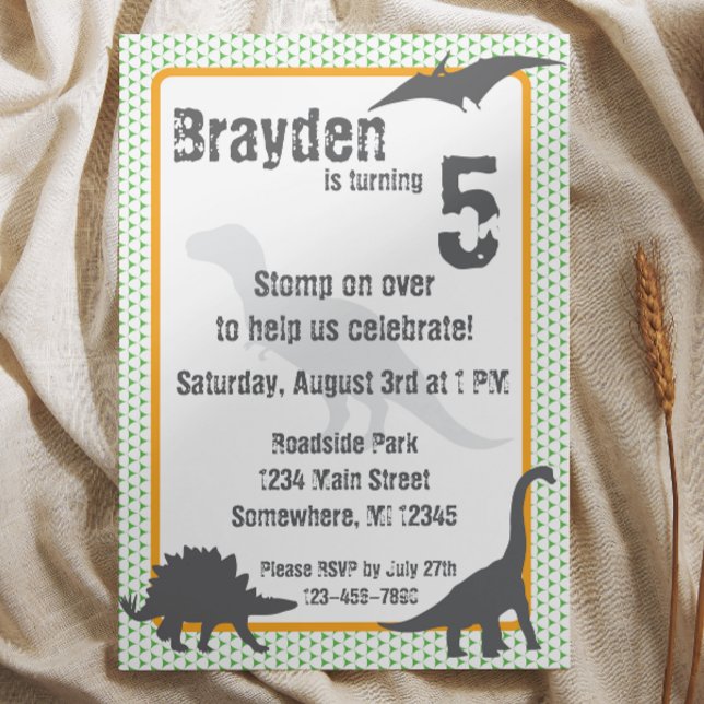 T-Rex Dinosaur Birthday Invitation (Creator Uploaded)