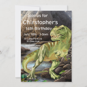 T-Rex, Dinosaur Birthday,  Invitation
