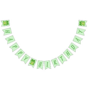 T-Rex Dinosaur Birthday Party Green Bunting Flags