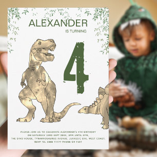 T-Rex Dinosaur Birthday Party Invitation