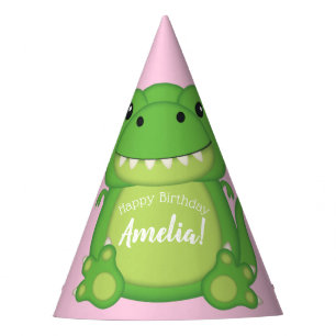 T-Rex Dinosaur Birthday Party Pink Party Hat