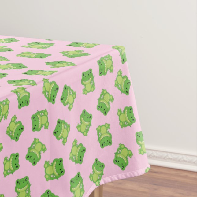 T-Rex Dinosaur Birthday Party Pink Tablecloth (In Situ)