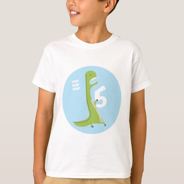 T-Rex Dinosaur Birthday Shirt | 5th Birthday (Front)