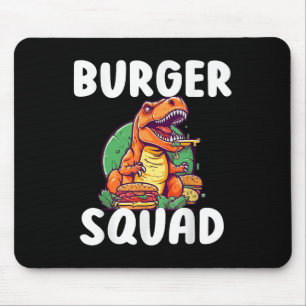 T-rex Dinosaur Burger Squad Hamburger Lovers Funny Mouse Pad