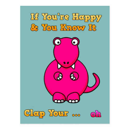 Trex Dinosaur Can't Clap Funny Joke Postcard Zazzle.ca