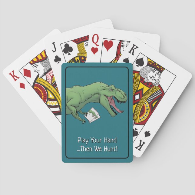 T-Rex Dinosaur Card Game Poker Playing Cards (Back)