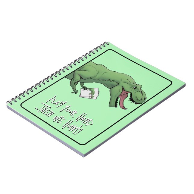 T-Rex Dinosaur Card Game Poker Playing Cards Notebook (Left Side)