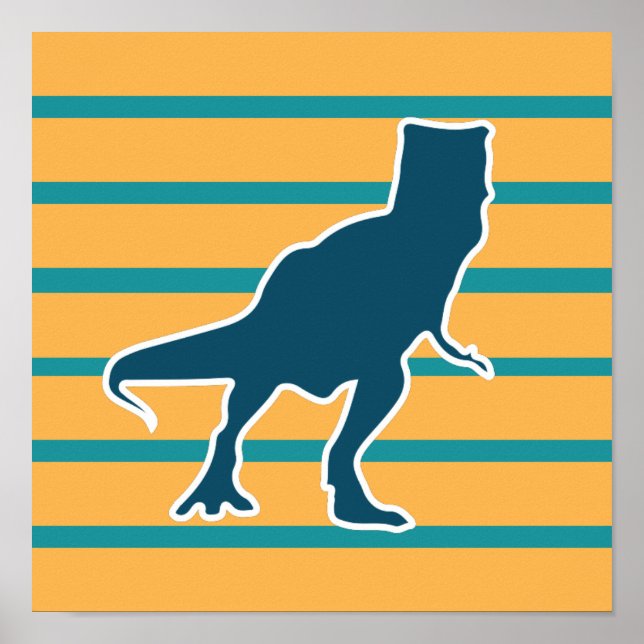 T-rex dinosaur cartoon colorful boys poster (Front)
