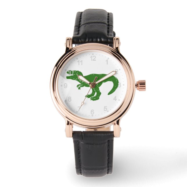 T rex dinosaur - Choose background colour Watch (Front)