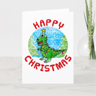 T-Rex Dinosaur Christmas Card Funny