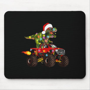 T-rex Dinosaur Christmas Monster Truck For Kids Bo Mouse Pad