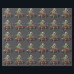 T-Rex Dinosaur Christmas Monster Truck  Wrapping Paper<br><div class="desc">T-Rex Dinosaur Christmas Monster Truck</div>