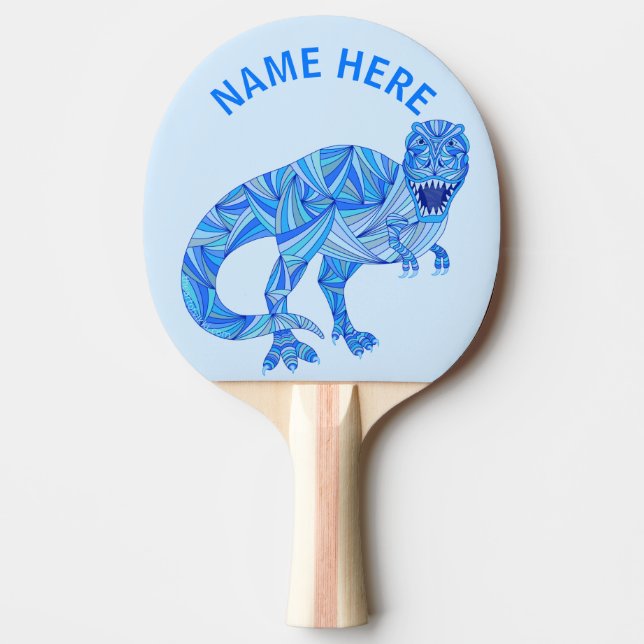T-Rex Dinosaur Colourful Prehistoric Animal Ping Pong Paddle (Front)