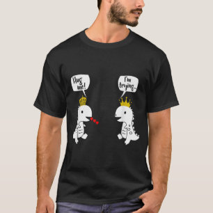 T Rex Dinosaur Couple Hug Me Valentines Day Funny  T-Shirt