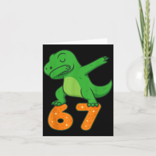 T-rex Dinosaur Dabbing 67 Meme Six Seven Funny  Card