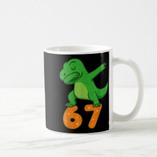 T-rex Dinosaur Dabbing 67 Meme Six Seven Funny  Coffee Mug