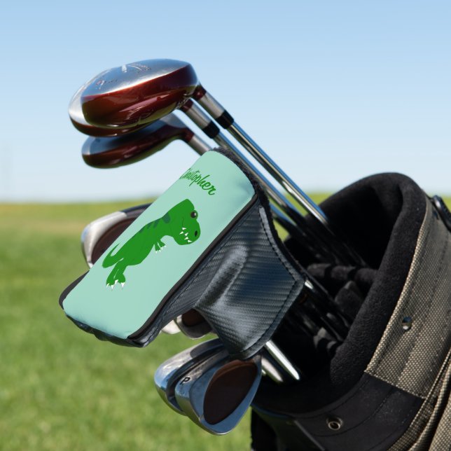 T Rex Dinosaur Design Golf Head Cover (In Situ)