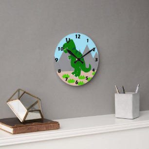 T-Rex Dinosaur Design Round Clock