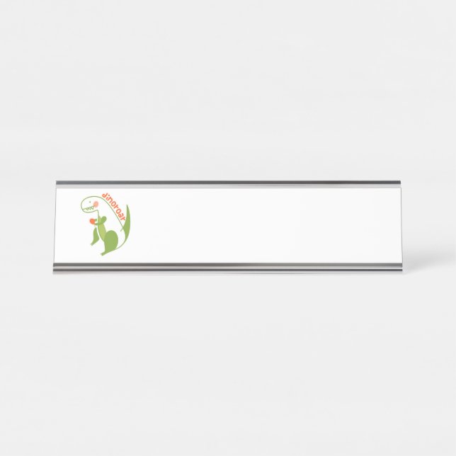 T Rex Dinosaur Desk Name Plate (Front)