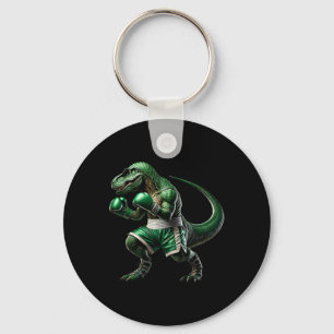 T-rex Dinosaur Doing Boxing Boxer Martial Art Keychain