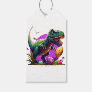 T-Rex dinosaur, Easter gift tag, Egg hunt Gift Tags