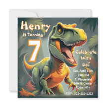 T-Rex Dinosaur Fête Invitation Anniversaire