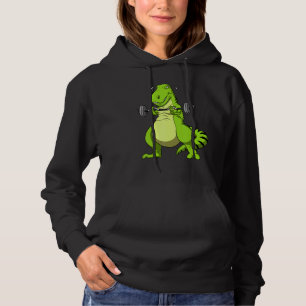T Rex Dinosaur Fitness Gym Bodybuilder Weightlifti Hoodie