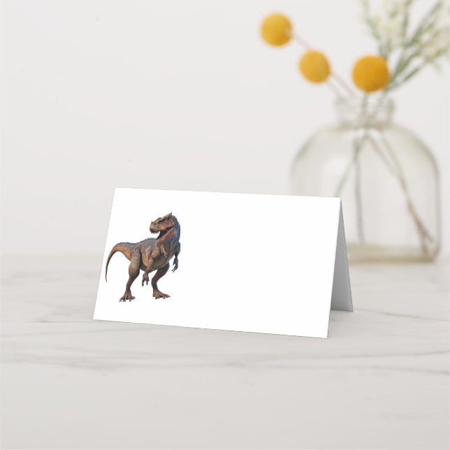 T Rex Dinosaur Folded Place Card (Front)