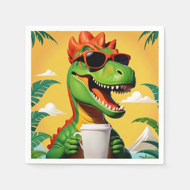 T-Rex Dinosaur Funny  Napkin (Front)