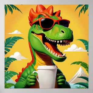 T-Rex Dinosaur Funny Poster