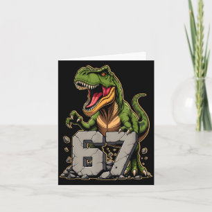 T-rex Dinosaur Funny Six Seven Meme Cool Tyrannosa Card