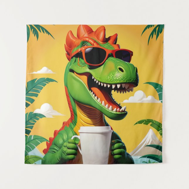 T-Rex Dinosaur Funny  Tapestry (Front)