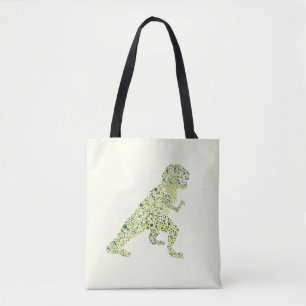 T-REX Dinosaur In Dots Tote Bag
