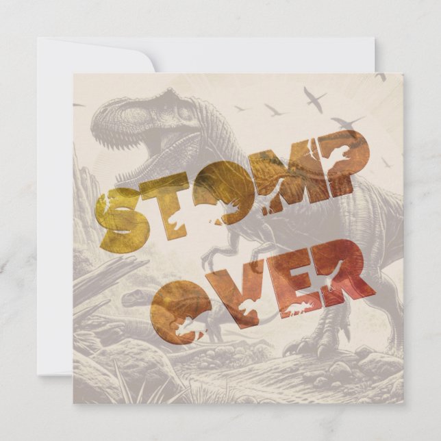 T-rex Dinosaur Invitation Flat Card (Front)