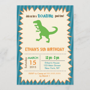 T Rex Dinosaur Invitations à la fête d'anniversair