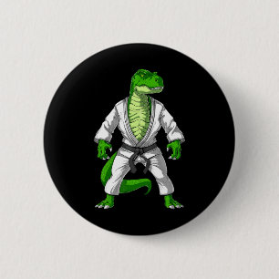 T-rex Dinosaur Jiu-jitsu Judo Karate Taekwondo Mar 2 Inch Round Button