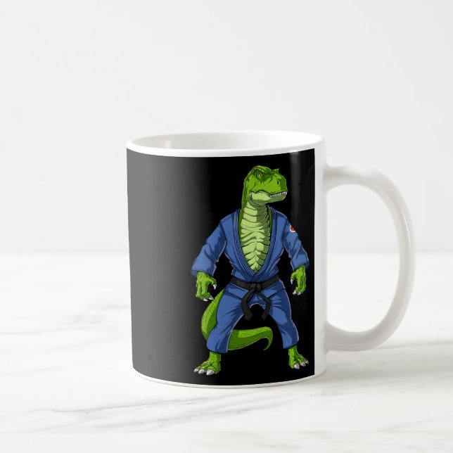 T-rex Dinosaur Jiu-jitsu Judo Ninja Martial Arts K Coffee Mug (Right)