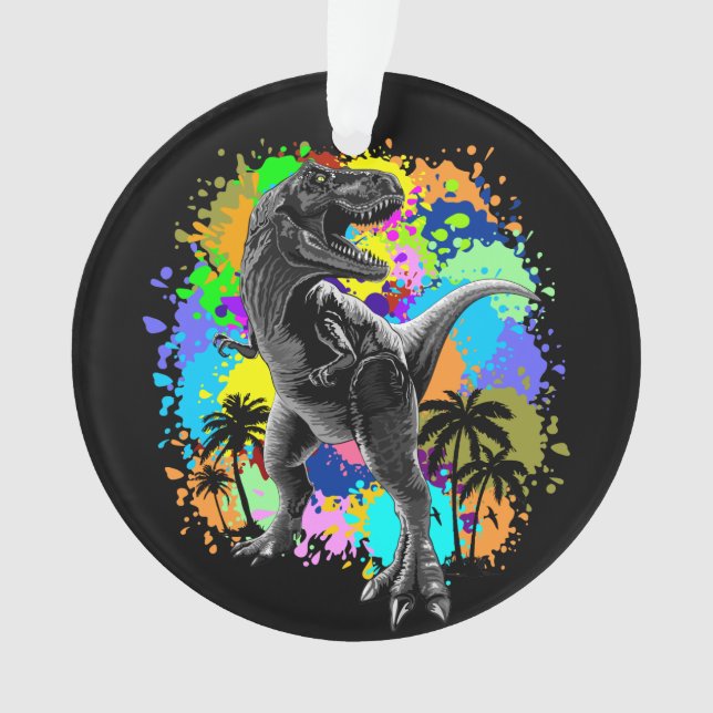 T-Rex Dinosaur Jurassic Reptile on Paint Stains (devant)