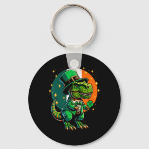 T-rex Dinosaur Leprechaun Irish St Patricks Day Ir Keychain