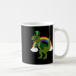 T-rex Dinosaur Leprechaun Rainbow St Patricks Day  Coffee Mug