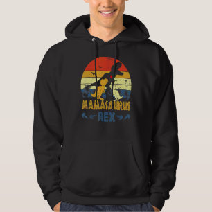 T Rex Dinosaur Mamasaurus Pajama Dino Twin Mom Cut Hoodie