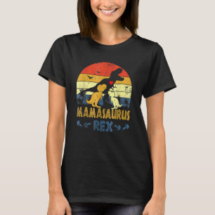 T Rex Dinosaur Mamasaurus Pajama Dino Twin Mom T-Shirt