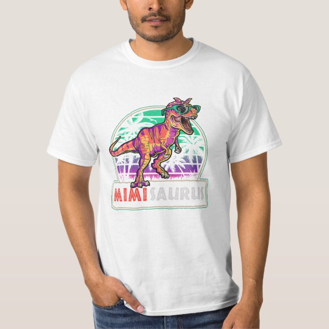 T Rex Dinosaur Mimi Saurus T-Shirt (Front)