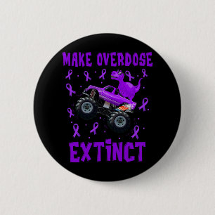 T Rex Dinosaur Monster Truck Make Overdose Extinct 2 Inch Round Button